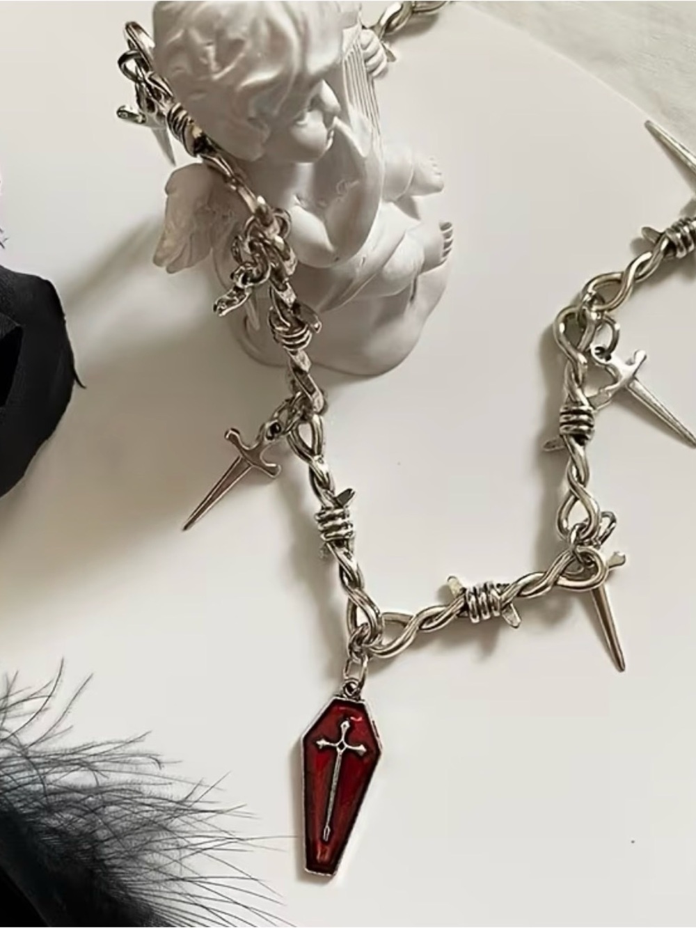 Anime Horror Gothic Cross Fantasy Necklace NEW Jewelry Fashion Women Beauty Band